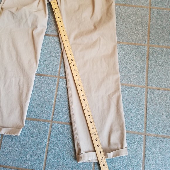 George Men's Pleated Tan Pants Khakis 36 x 32 - Picture 4 of 6